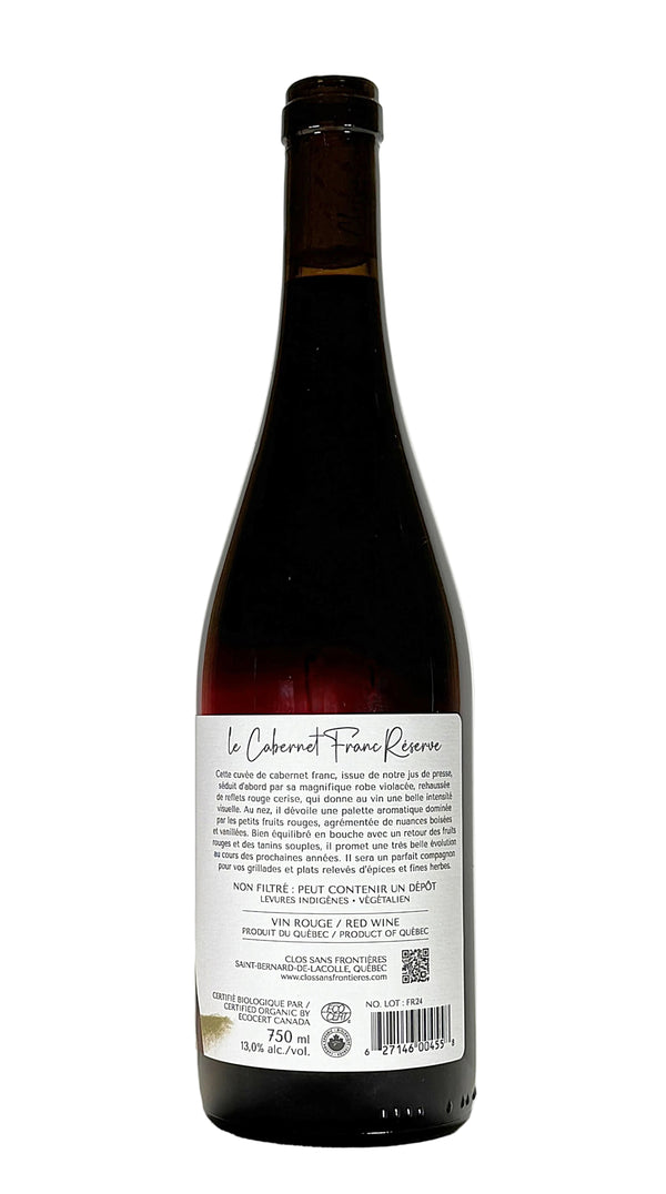 CABERNET FRANC RÉSERVE 2024 BIO