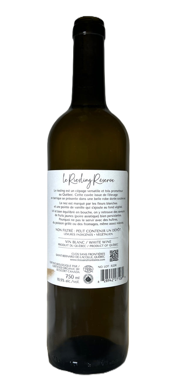 RIESLING RÉSERVE 2023 BIO